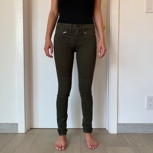 Rag & Bone green denim motto jeans